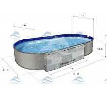 Бассейн ГИГАБАСС овальный вкапываемый 4х3х1,5 м