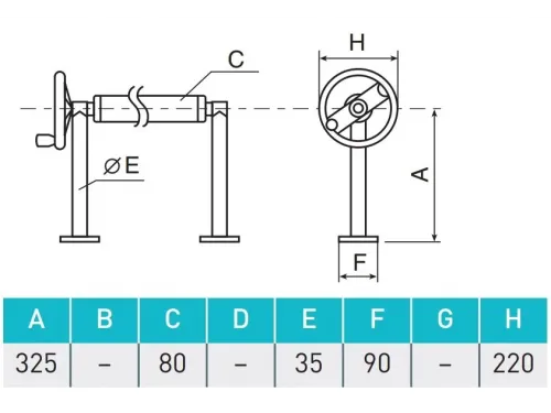 Суппорт напольный VagnerPool для сматывающего устройства (крепление на фланцах) (6013000)
