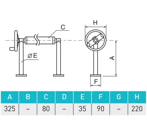 Суппорт напольный Vagnerpool с креплением на регулируемых по высоте фланцах (6016000)