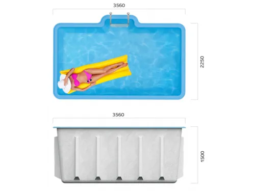 Композитный бассейн Абвиль 3,56*2,25*1,50 м., Франмер