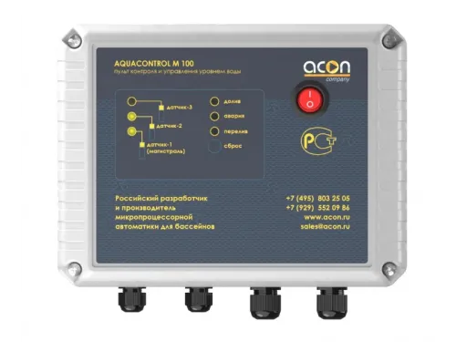 Пульт AQUACONTROL M100 ACON регулирования уровня воды переливной емкости (3 датчика)