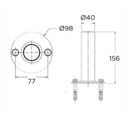 Адаптер (анкерный фланец) Hayward (д. 40 мм.) из нерж. стали для установки лестниц на борт бассейна (1 шт.)