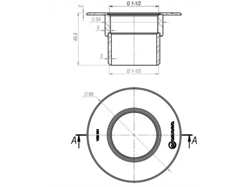 Адаптер для подсоединения подводного пылесоса (плитка) Aquaviva 1.5", AISI 304