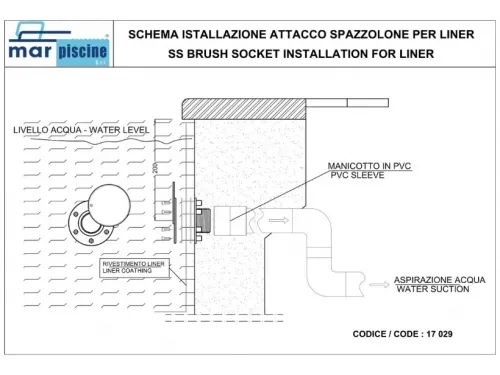 Адаптер для подсоединения пылесоса (универс.) Marpiscine 17029, нерж .сталь