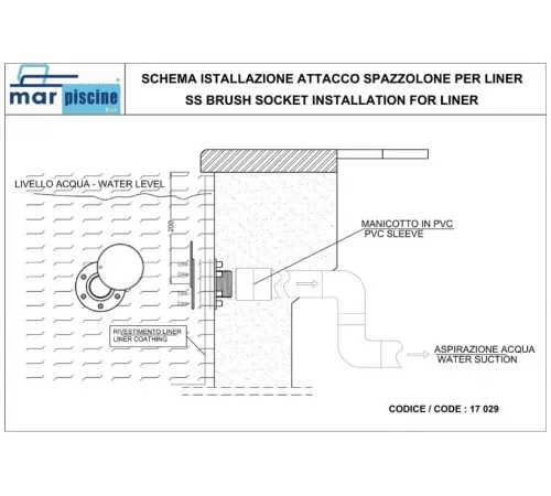 Адаптер для подсоединения пылесоса (универс.) Marpiscine 17029, нерж .сталь