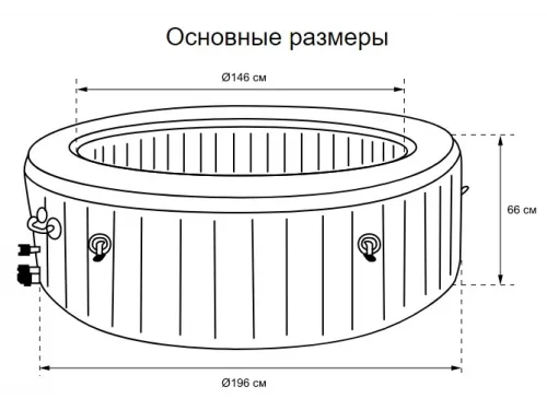 Аэромассажный надувной СПА бассейн Bestway Lay-Z-SPA 60013 Paris AirJet (196x66 см)