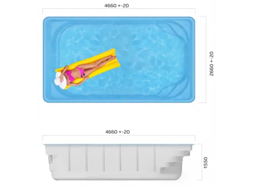Композитный бассейн Ален 4,66*2,66*1,55, Франмер