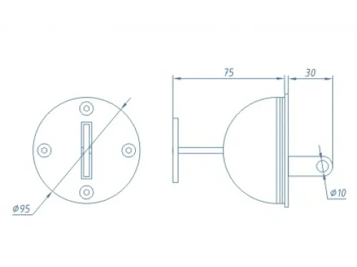 Анкер крепления спортивной (разделительной) дорожки АТ 10.02 с выдвижным крюком (универс.) из нерж. стали AISI-304
