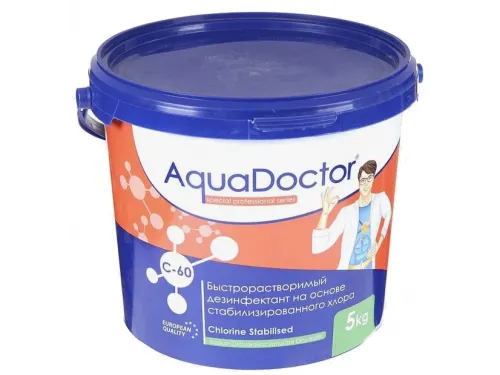 AquaDoctor C-60Т (ведро 5 кг., таблетки) на основе хлора, быстрого действия