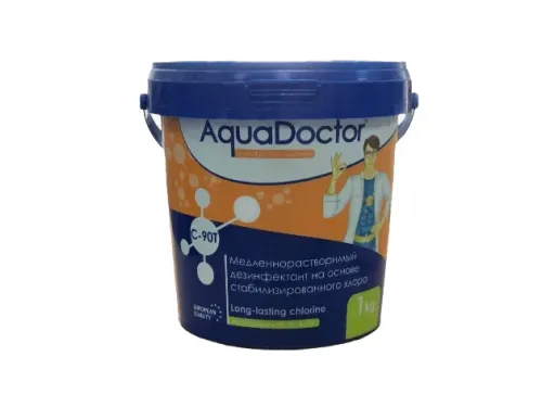 AquaDoctor C-90T (ведро 1 кг., таблетки) на основе хлора, длительного действия