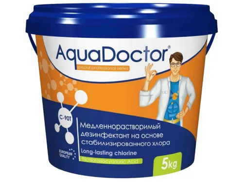 AquaDoctor C-90T (ведро 5 кг., таблетки) на основе хлора, длительного действия