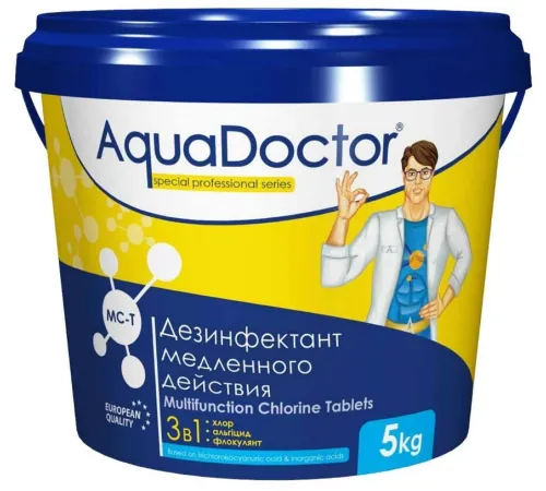 AquaDoctor MC-T ведро 5 кг. (таблетки 200 гр.) на основе хлора и против роста водорослей