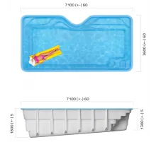 Композитный бассейн Авиньон 7,10*3,60*1,3-1,8 м., Франмер