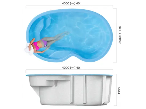 Композитный бассейн Барселонет 4,00*2,50*1,30 м., Франмер