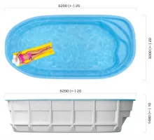 Композитный бассейн Биориц 6,20*3,00*1,48 м., Франмер