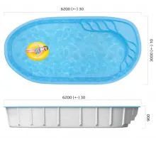 Композитный бассейн Биориц-Baby 6,2*3,0*0,9 м., Франмер