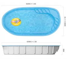 Композитный бассейн Биориц-Baby 6,2*3,0*0,9 м., Франмер