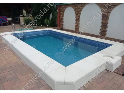 Бордюрный камень из мраморной крошки (плоский, домик, Г иил П образный, плитка) цвет на выбор