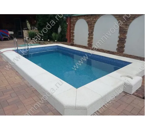 Бордюрный камень из мраморной крошки (плоский, домик, Г иил П образный, плитка) цвет на выбор