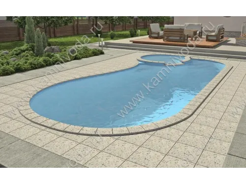 Бордюрный камень с черноморской галькой (плоский, домик, Г или П образный, плитка) цвет на выбор