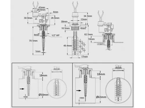Датчик потока лепестковый 1/2"НР