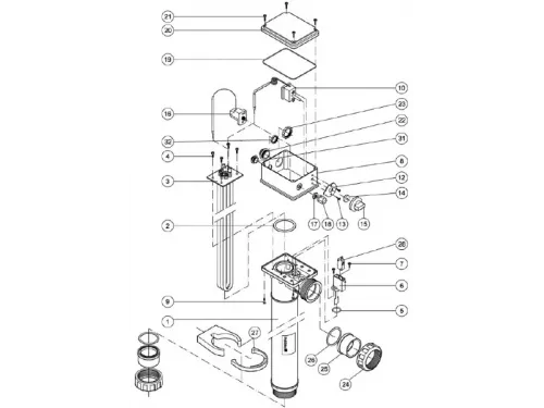 Датчик потока для пластикового электронагревателя Pahlen (12864/632000)