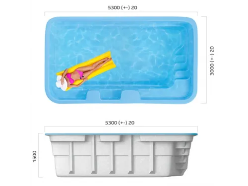 Композитный бассейн Де Пальмьер 5,30*3,00*1,50 м., Франмер