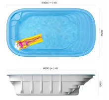 Композитный бассейн Довиль 6,50*3,50*1,50 м., Франмер