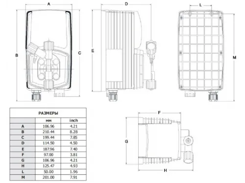 Дозирующий насос Emec универсальный 4 л/ч с ручной регулировкой