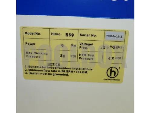 Электронагреватель 9 кВт, 220 В Hidrotermal HS9 Digital Control