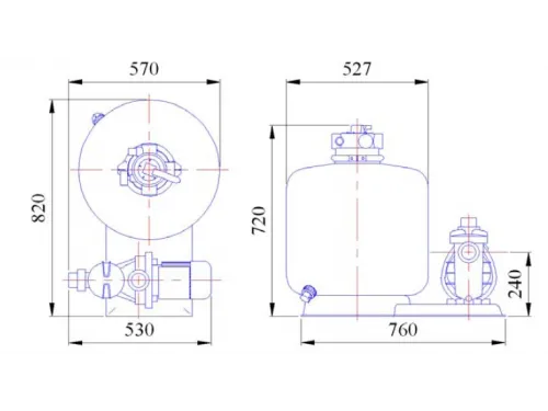 Фильтровальная установка (500 мм., 11 м3/ч, 0,75 кВт) (верх. подсоед.) Emaux FSP500-4W (Opus)