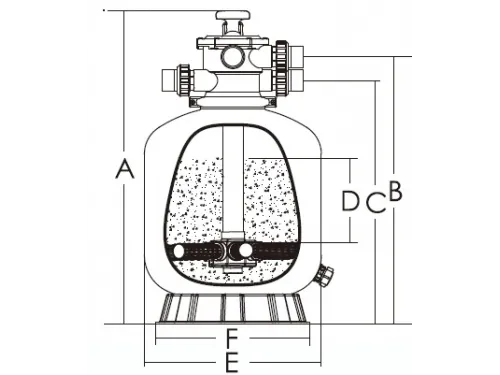 Фильтр (д. 350 мм., 50 мм., 4-5 м3/ч, 20 кг., верх. соед.) Abletech P350