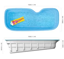 Композитный бассейн Флери 7,50*3,00*1,20-1,81 м., Франмер