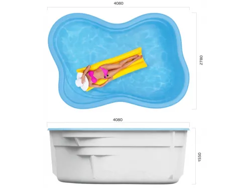 Композитный бассейн Флоран 4,08*2,70*1,55 м., Франмер