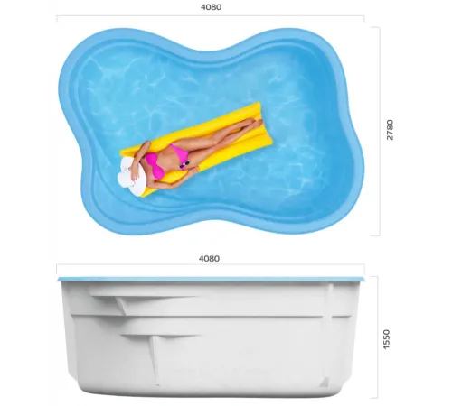 Композитный бассейн Флоран 4,08*2,70*1,55 м., Франмер