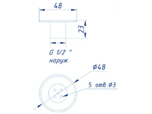 Форсунка аэромассажная АТ 03.23.1 (универс.) 1/2" из нерж. стали AISI-304
