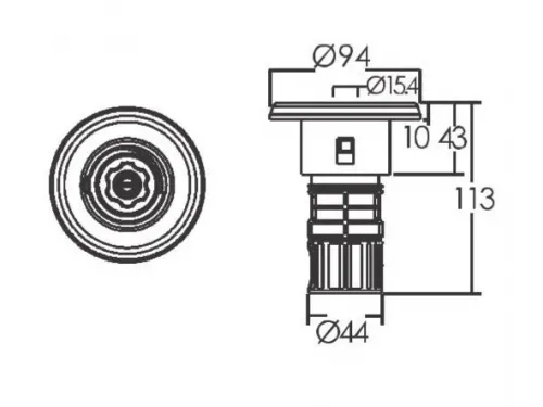 Форсунка гидромассажная (3,9 м.куб./час) Aquaviva EM0044