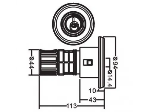 Форсунка гидромассажная (3,9 м.куб./час) вращающаяся Aquaviva EM0048