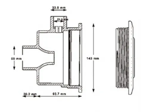 Форсунка гидромассажная Hayward TURBO-JET SP1450TE, 15 м.куб./час (под плитку)