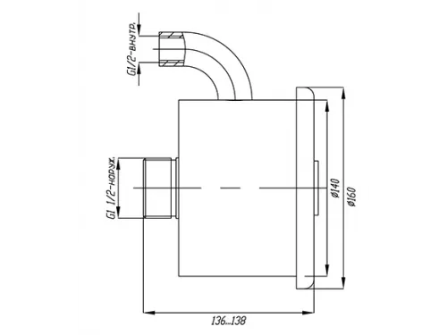 Форсунка гидромассажная 12-15 м.куб./час, лайнер, ФГ.12 из нерж. стали AISI-304