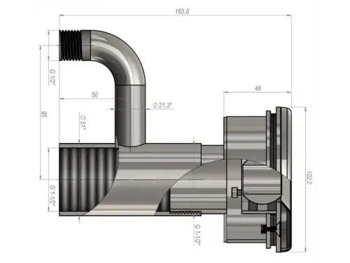 Форсунка гидромассажная из нерж. стали (универс.) Aquaviva, AISI 304 (8 м3/ч)