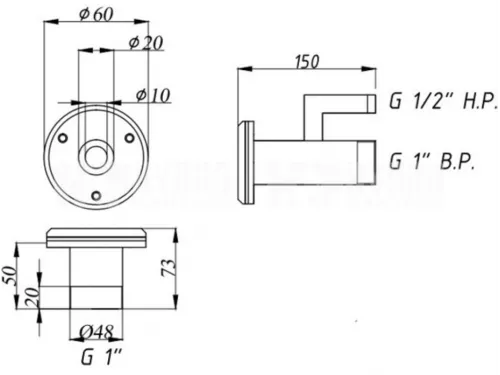 Форсунка гидромассажная АТ 03.37M МИНИ (7-9 м.куб./час) (универс.) из нерж. стали AISI-316