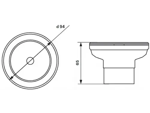 Форсунка возврата воды донная (универс.), из нерж. стали, боковой подачи, M.FD.B