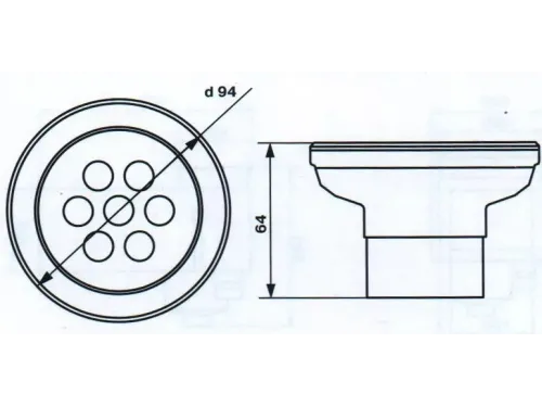 Форсунка возврата воды донная (универс.), из нерж. стали, прямой подачи, M.FD.P