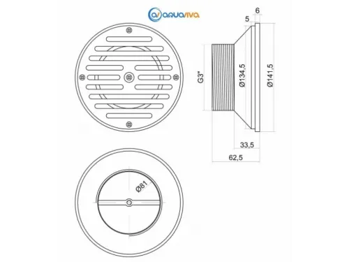Форсунка возврата воды донная (плитка) Aquaviva 58822 3"