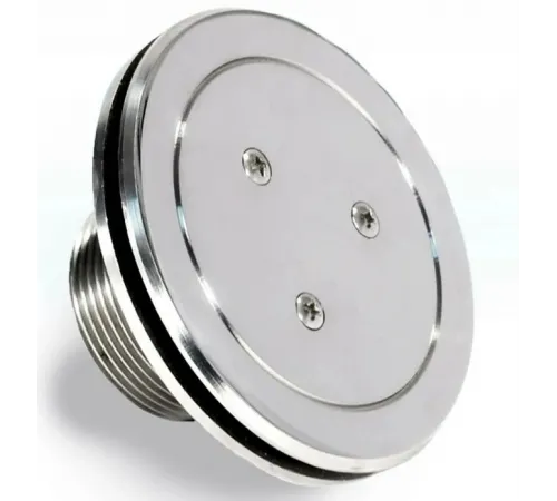 Форсунка возврата воды АТ 03.08.1M (3 винта) донная (плитка), из нерж. стали AISI-316, с боковой подачей