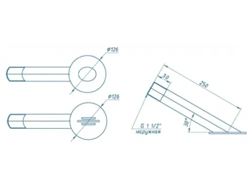 Форсунка возврата воды АТ 03.18M донная "Тихая река" 300 мм. (плитка), из нерж. стали AISI-316, прямоточная
