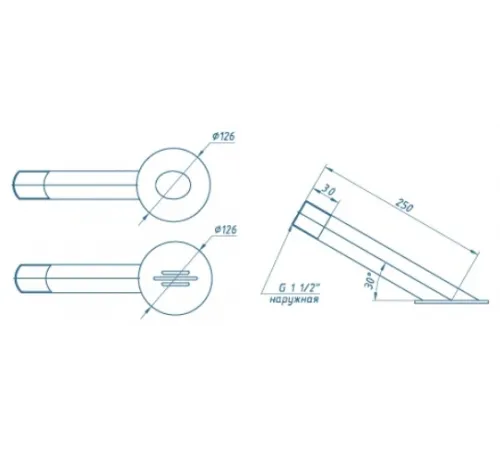 Форсунка возврата воды АТ 03.18 донная "Тихая река" 300 мм. (плитка), из нерж. стали AISI-304, прямоточная