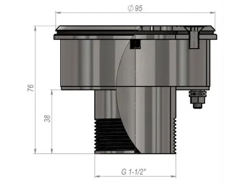 Форсунка возврата воды донная (универс.) прямоточная Aquaviva 1.5″, AISI 304