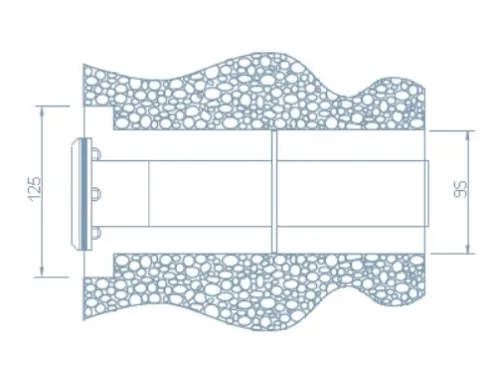 Форсунка возврата воды АТ 03.12 стеновая 300 мм. (универс.), из нерж. стали AISI-304